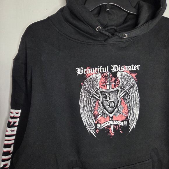 Beautiful Disaster Warrior Strong We Are Black Pullover Hoodie NEW Curvy 2X - Picture 2 of 11